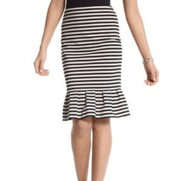 White House Black Market Dresses & Skirts - White House Black Market Striped Flounce Skirt